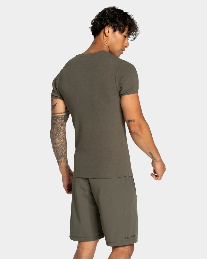 Workout Ribbed T-Shirt "Olive"