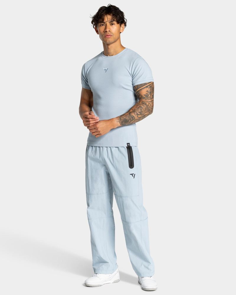 Workout Ribbed T-Shirt "Stahlblau"