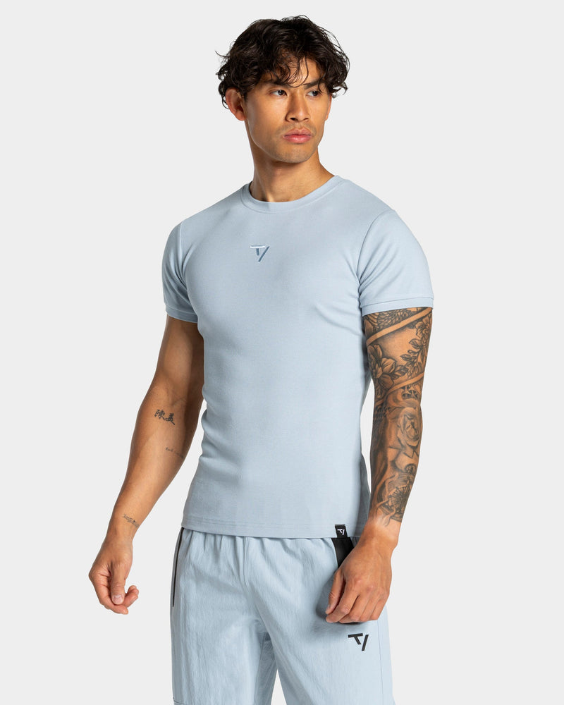 Workout Ribbed T-Shirt "Stahlblau"