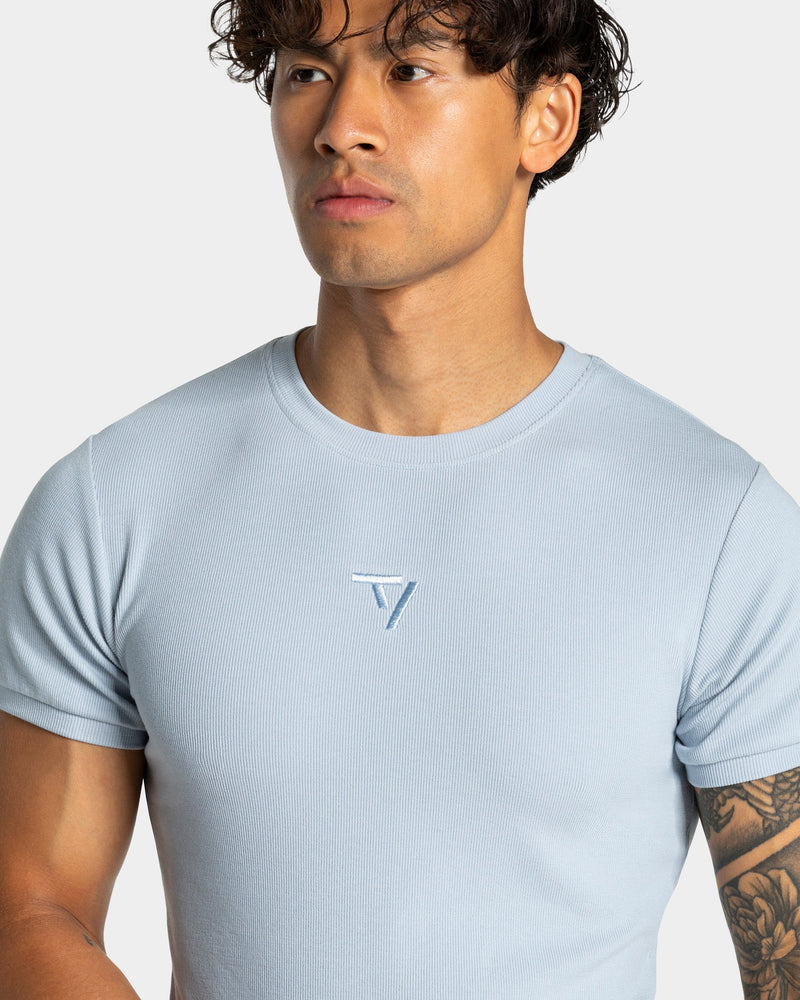Workout Ribbed T-Shirt "Stahlblau"