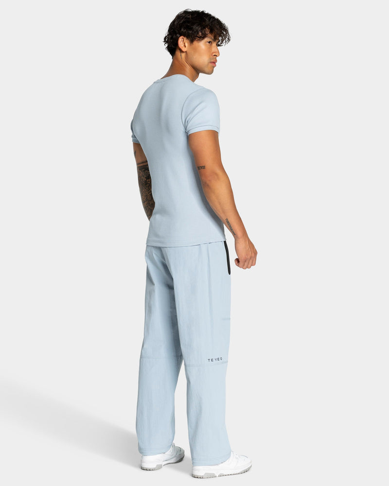 Workout Ribbed T-Shirt "Stahlblau"
