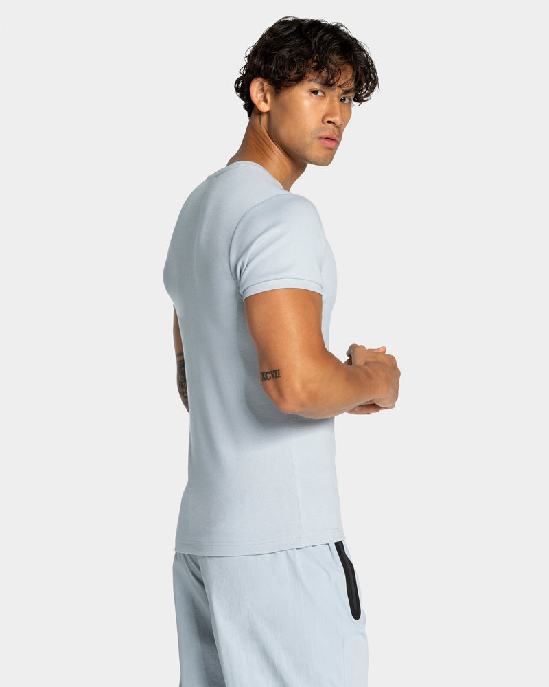 Workout Ribbed T-Shirt "Stahlblau"