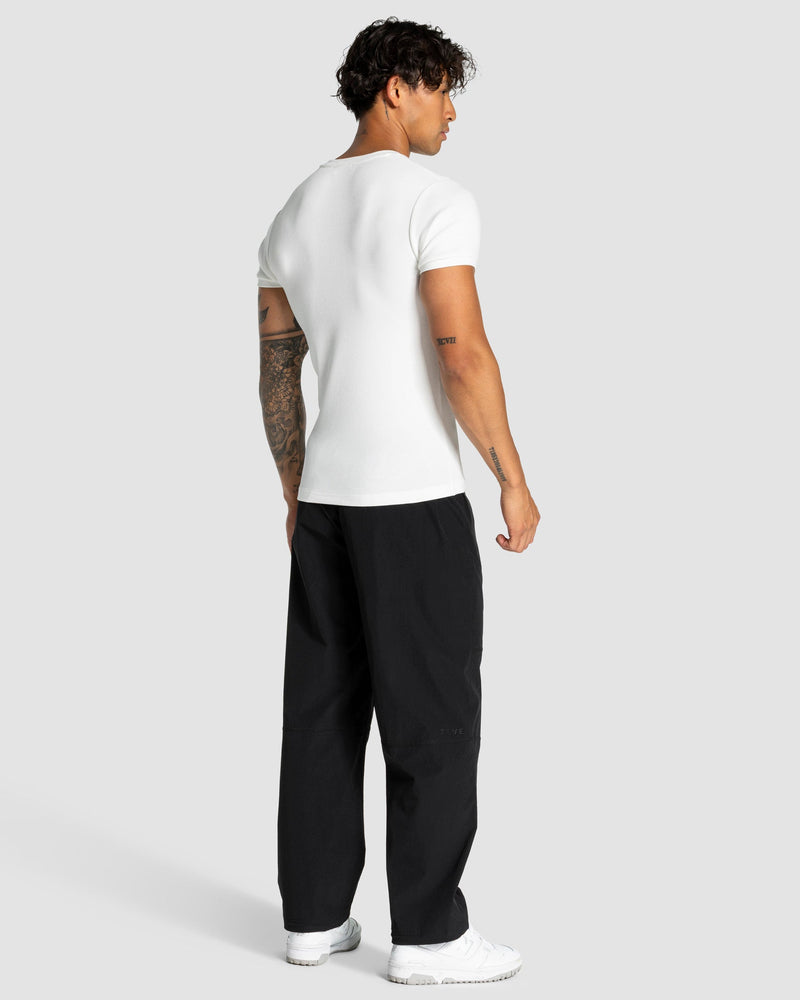 Workout Ribbed T-Shirt "Weiß"