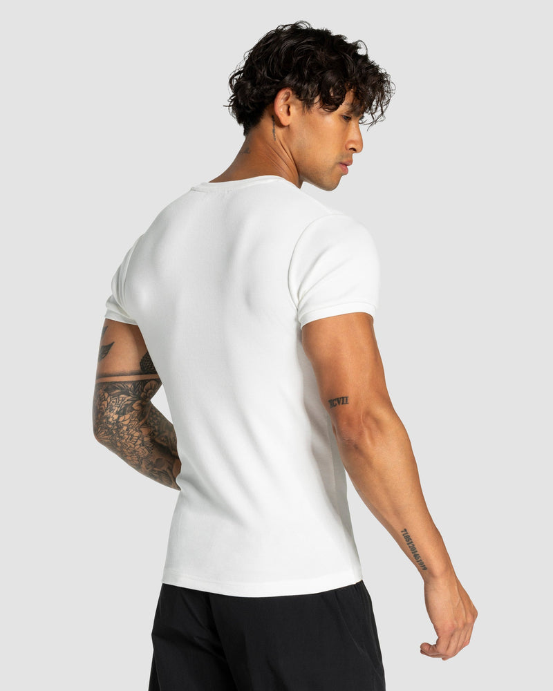Workout Ribbed T-Shirt "Weiß"