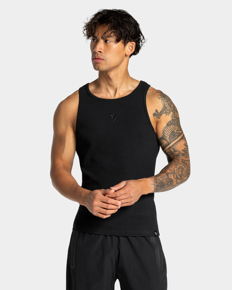 Workout Ribbed Tank "Schwarz"