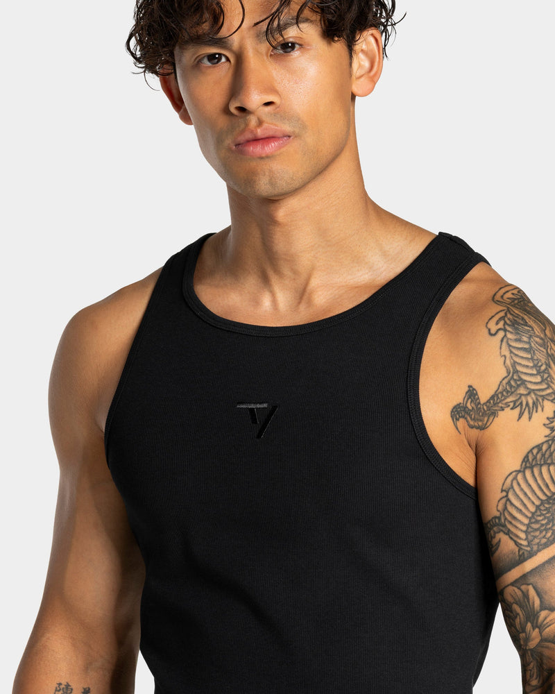 Workout Ribbed Tank "Schwarz"