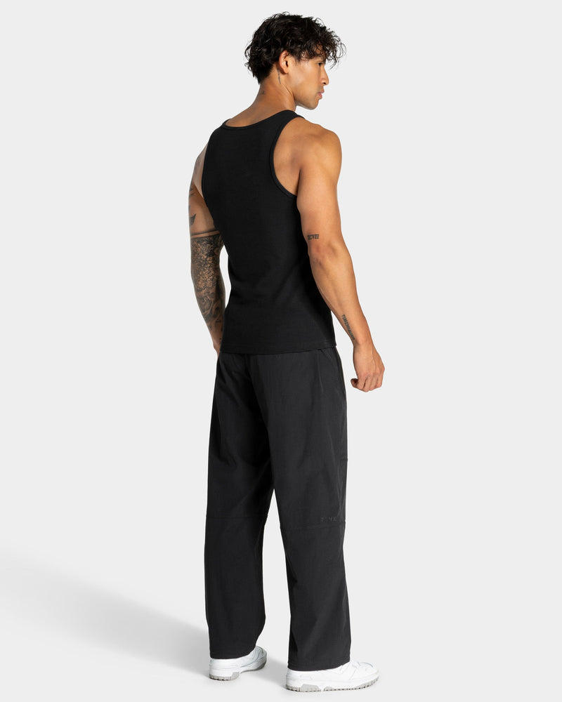 Workout Ribbed Tank "Schwarz"
