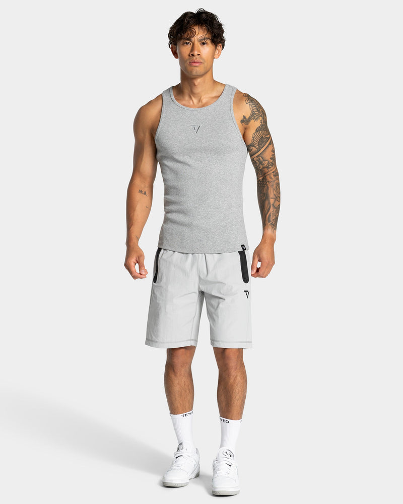 Workout Ribbed Tank "Hellgrau"