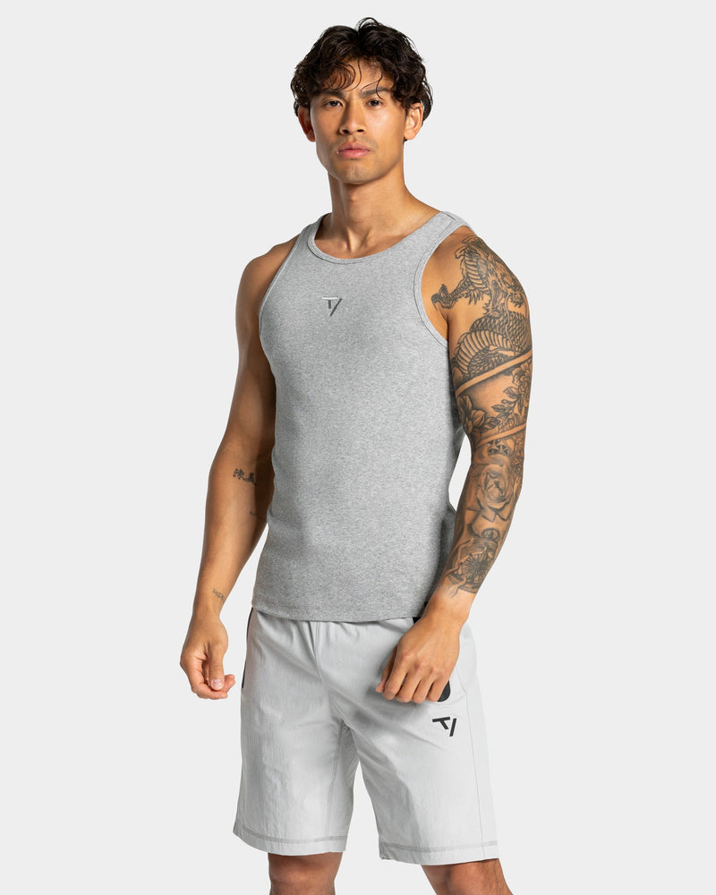 Workout Ribbed Tank "Hellgrau"