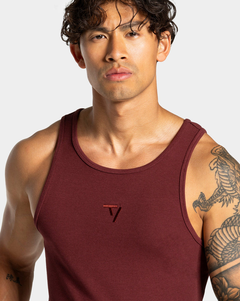 Workout Ribbed Tank "Merlot"