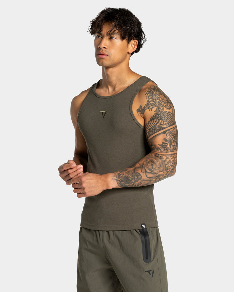 Workout Ribbed Tank "Olive"