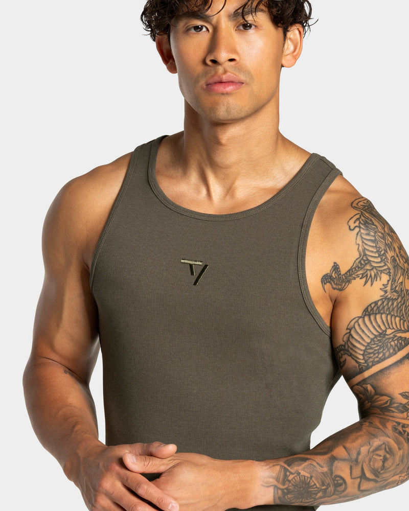 Workout Ribbed Tank "Olive"