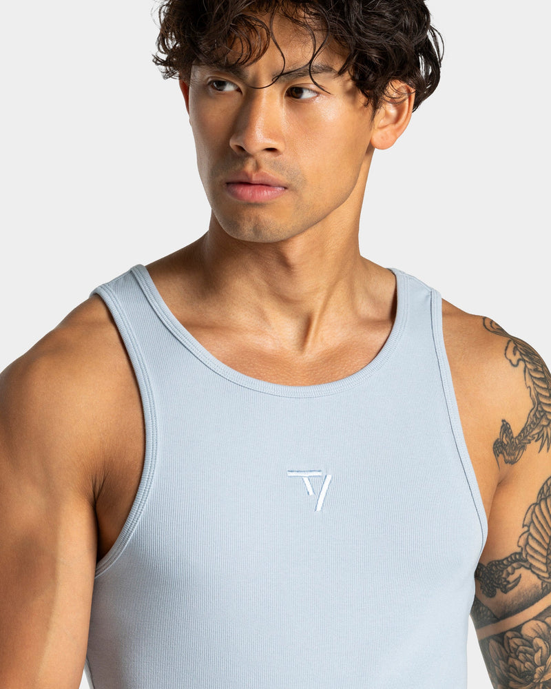 Workout Ribbed Tank "Stahlblau"