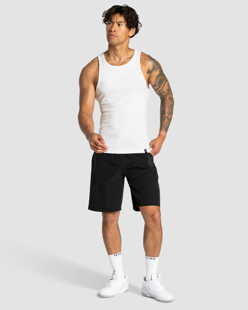 Workout Ribbed Tank "Weiß"