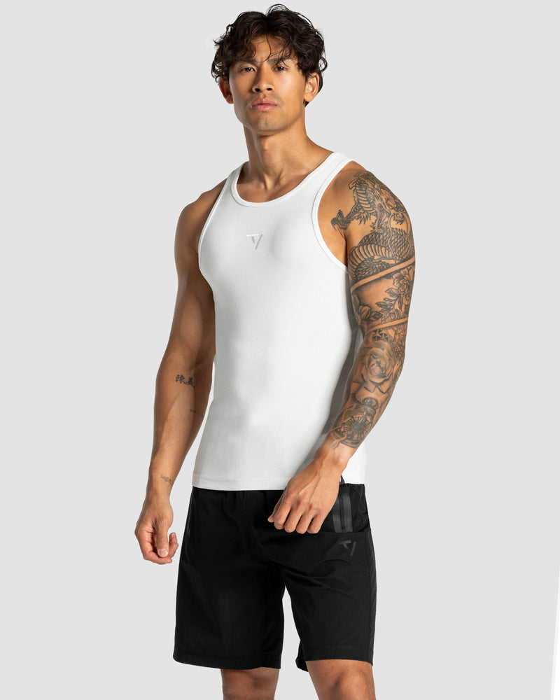Workout Ribbed Tank "Weiß"