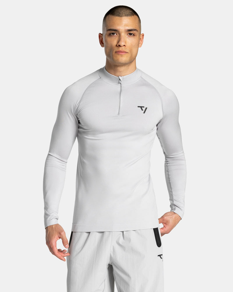 Workout Seamless Half Zip Longsleeve "Hellgrau"