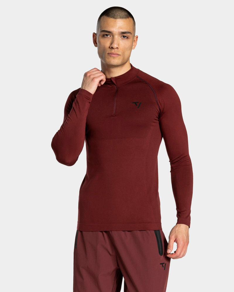 Workout Seamless Half Zip Longsleeve "Merlot"