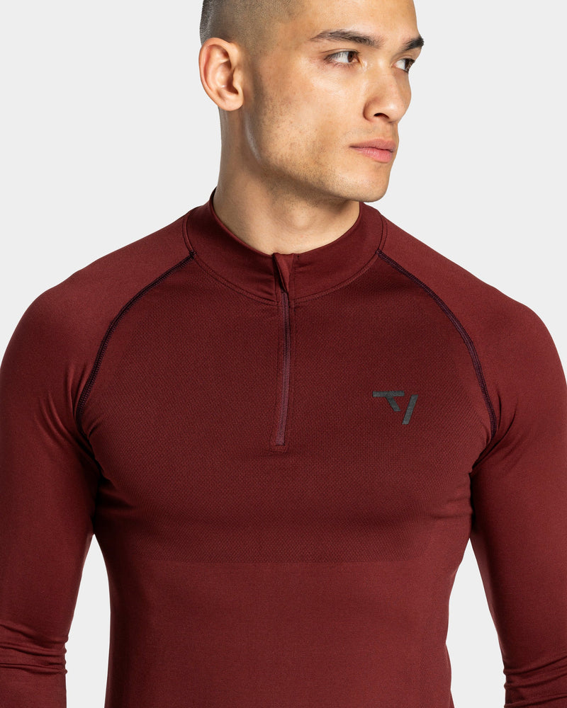 Workout Seamless Half Zip Longsleeve "Merlot"