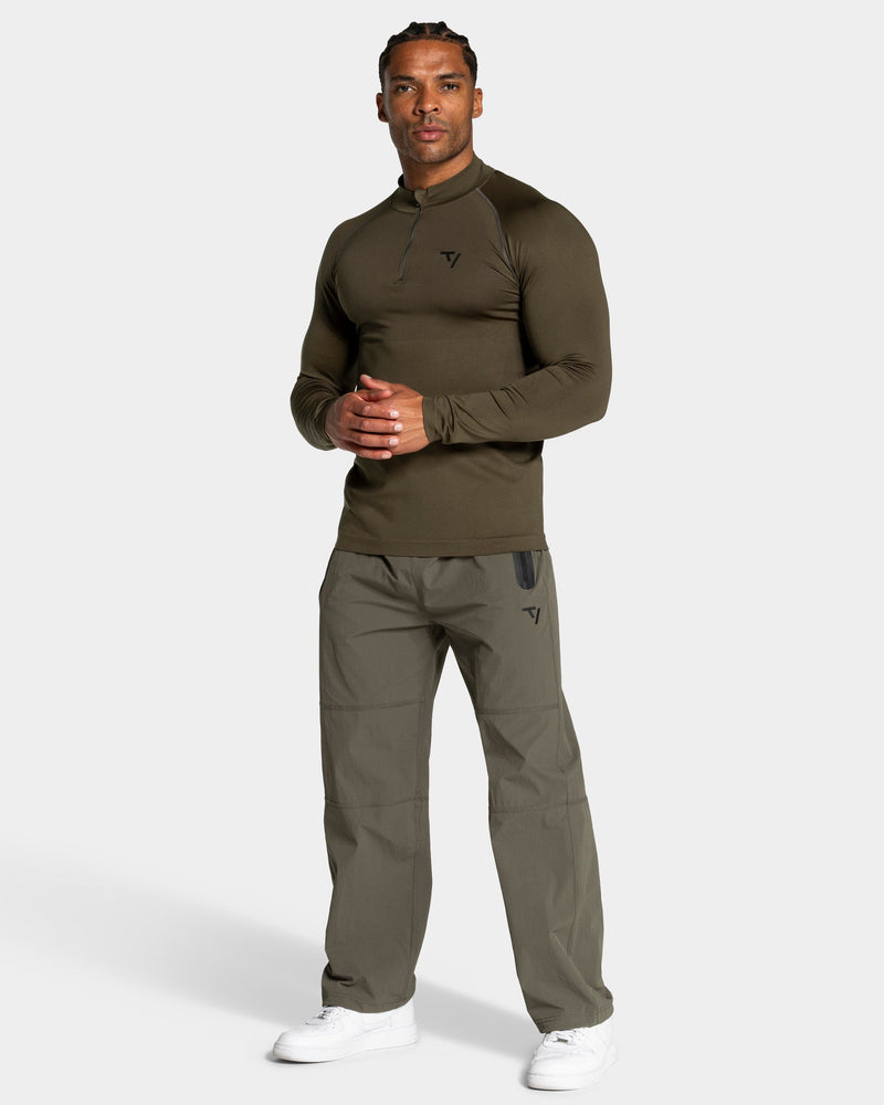 Workout Seamless Half Zip Longsleeve "Olive"
