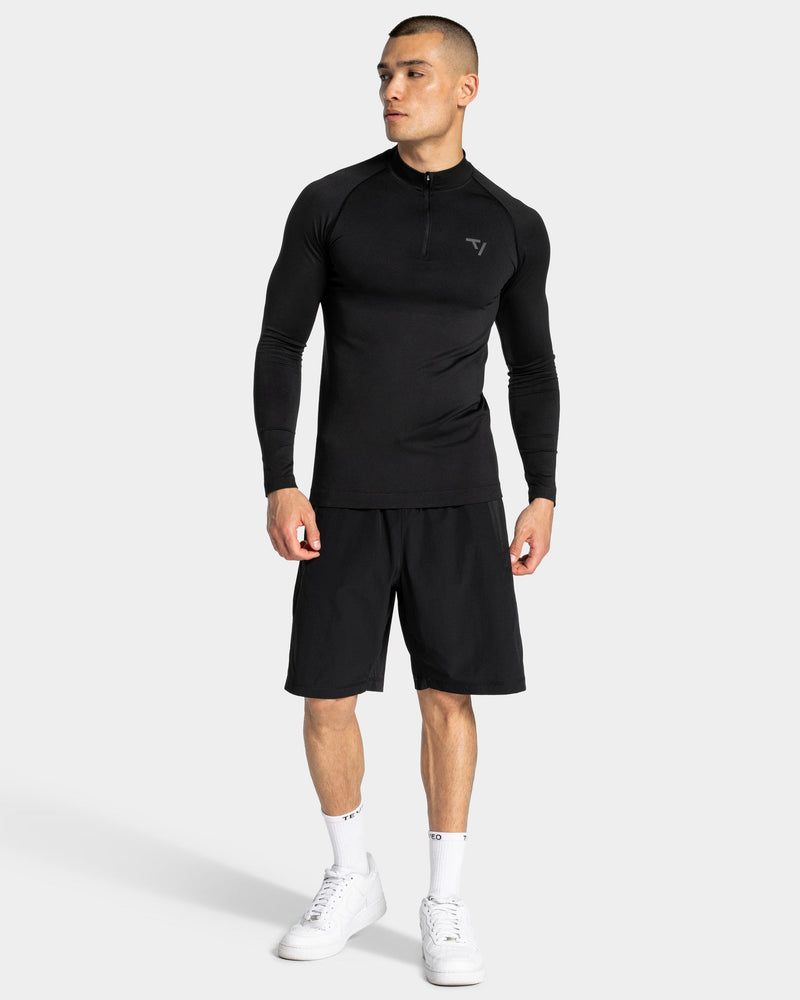 Workout Seamless Half Zip Longsleeve "Schwarz - Anthrazit"