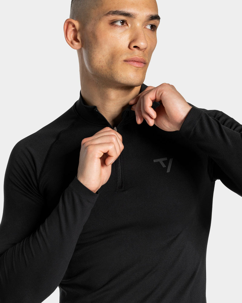Workout Seamless Half Zip Longsleeve "Schwarz - Anthrazit"