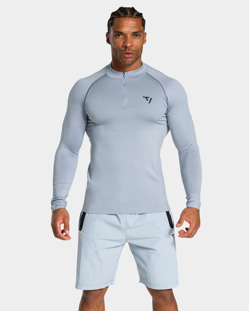 Workout Seamless Half Zip Longsleeve "Stahlblau"