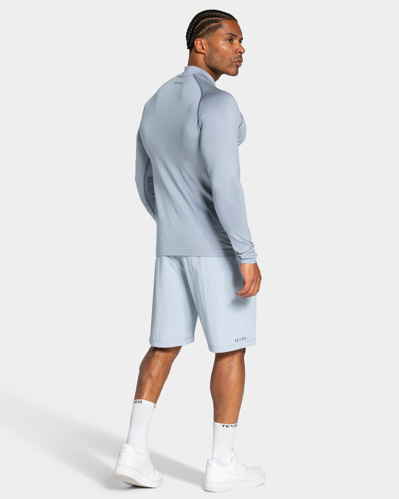 Workout Seamless Half Zip Longsleeve "Stahlblau"