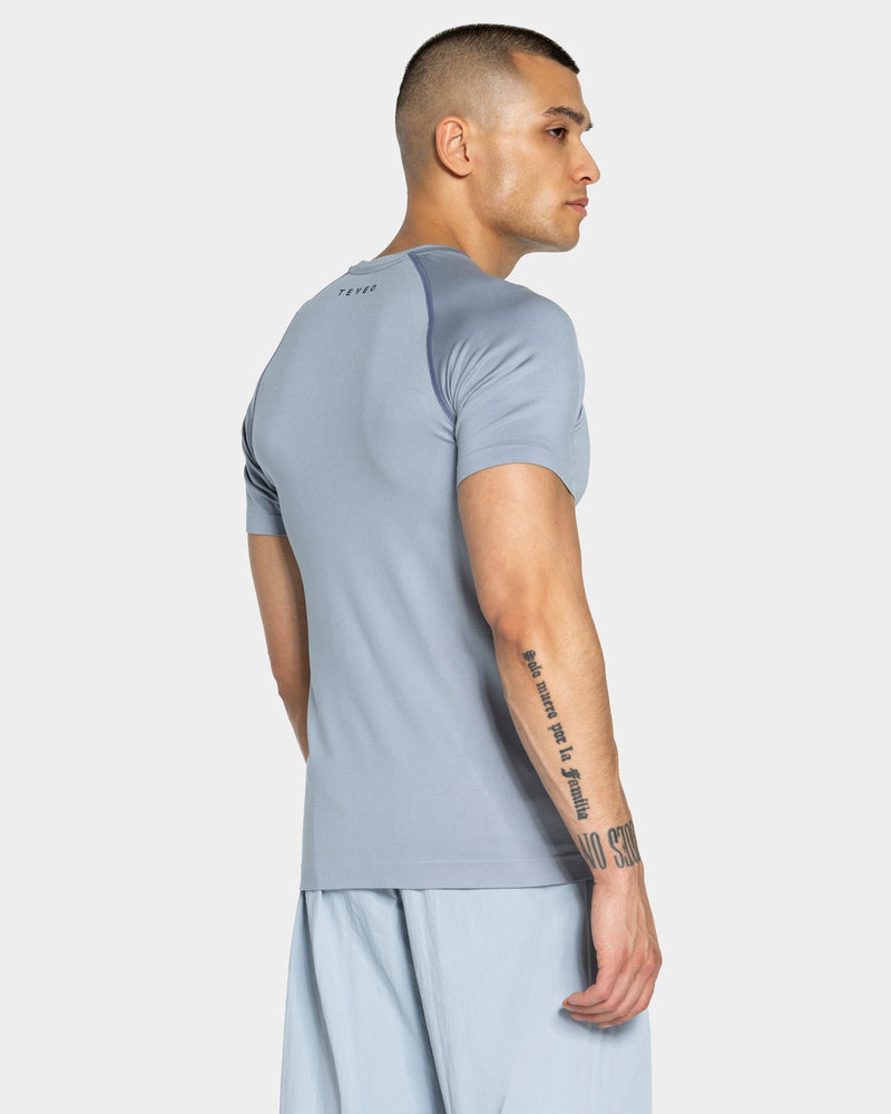 Workout Seamless T-Shirt "Stahlblau"