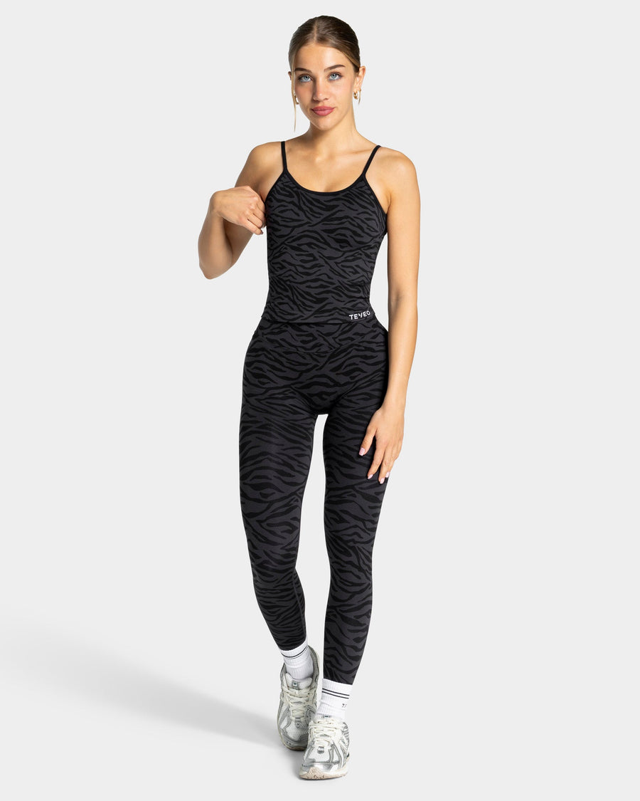 Contrastline Cami Top "Zebra Schwarz"