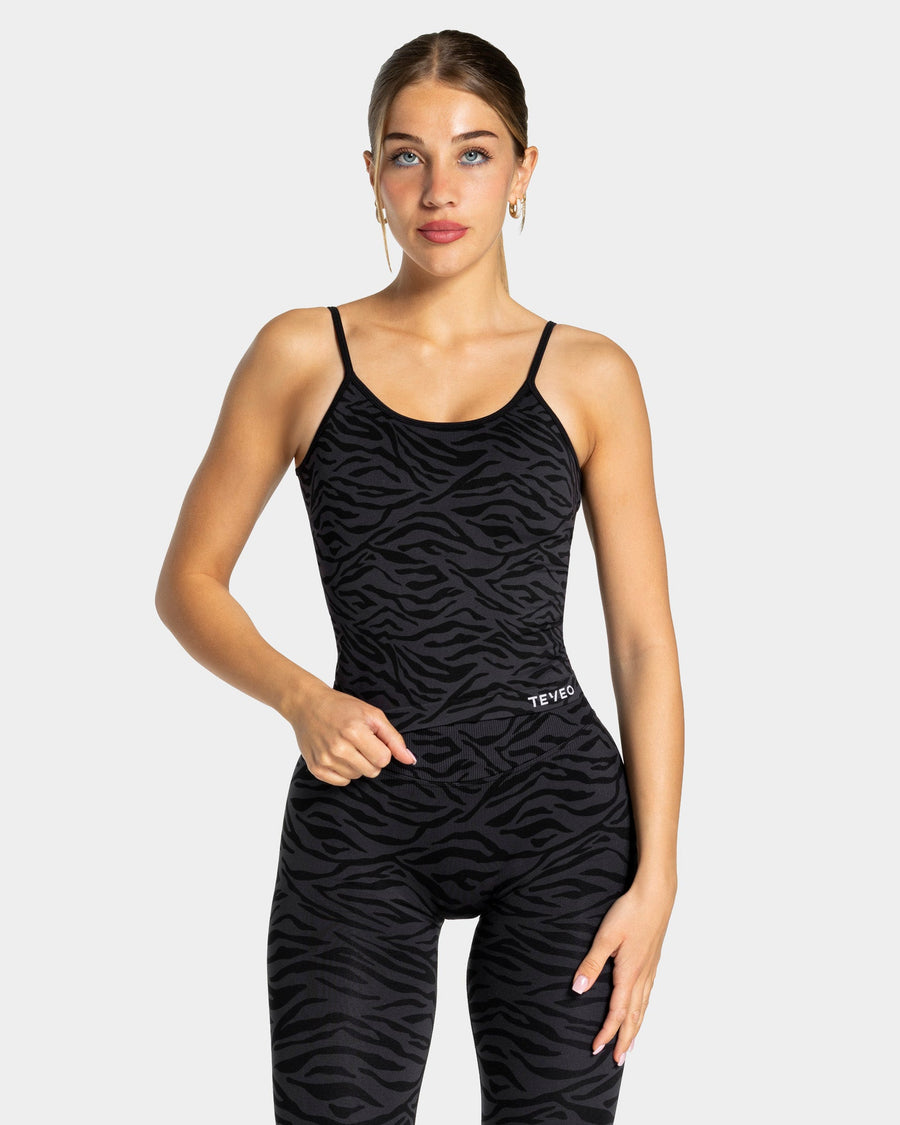 Contrastline Cami Top "Zebra Schwarz"