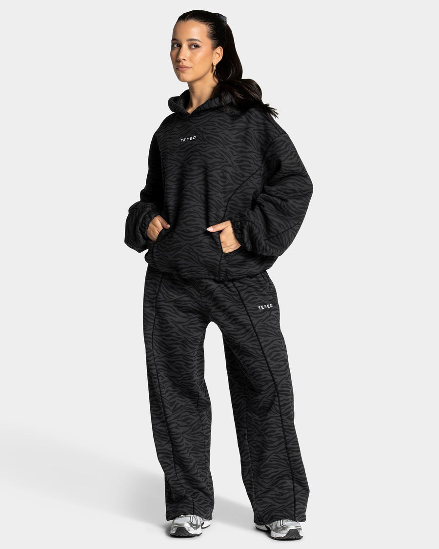 Contrastline Hooded Sweater "Zebra Schwarz"