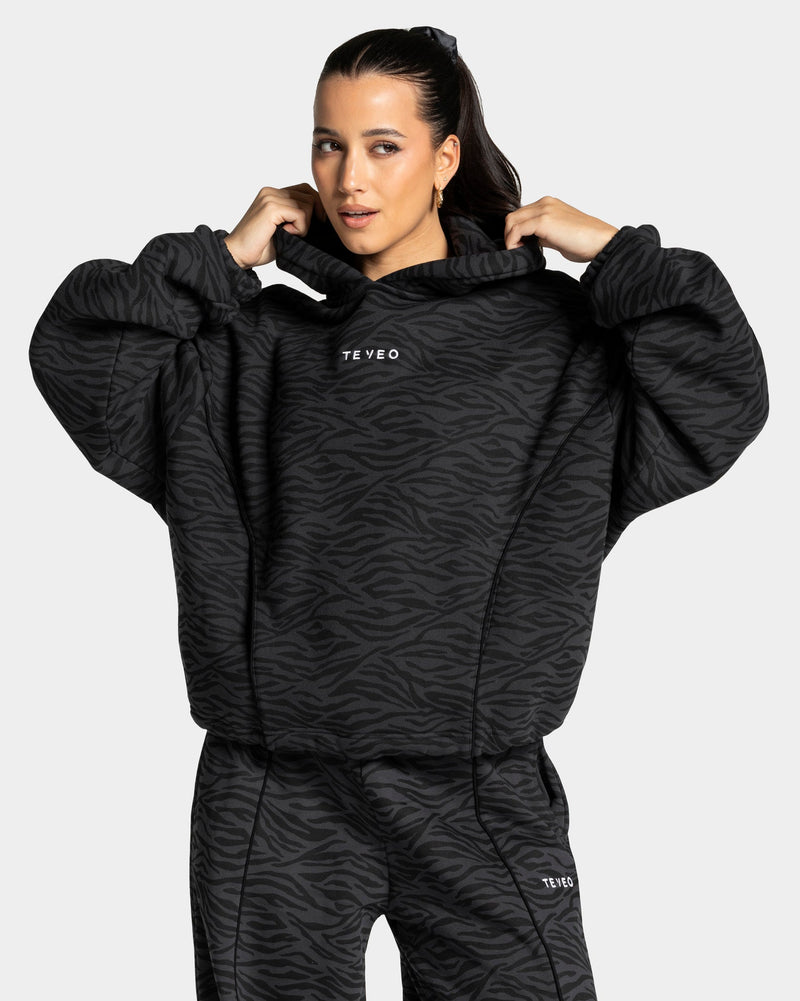Contrastline Hooded Sweater "Zebra Schwarz"