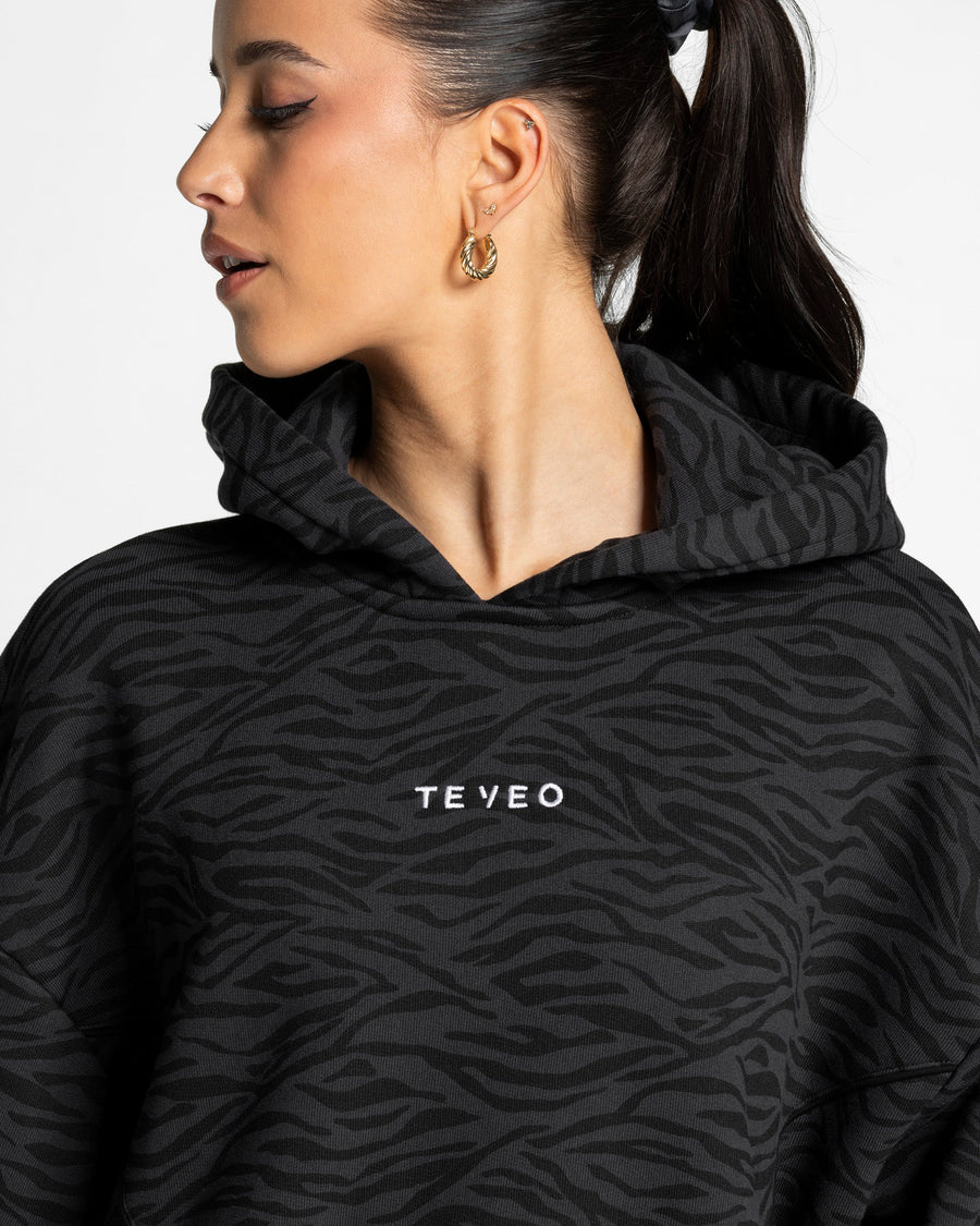 Contrastline Hooded Sweater "Zebra Schwarz"