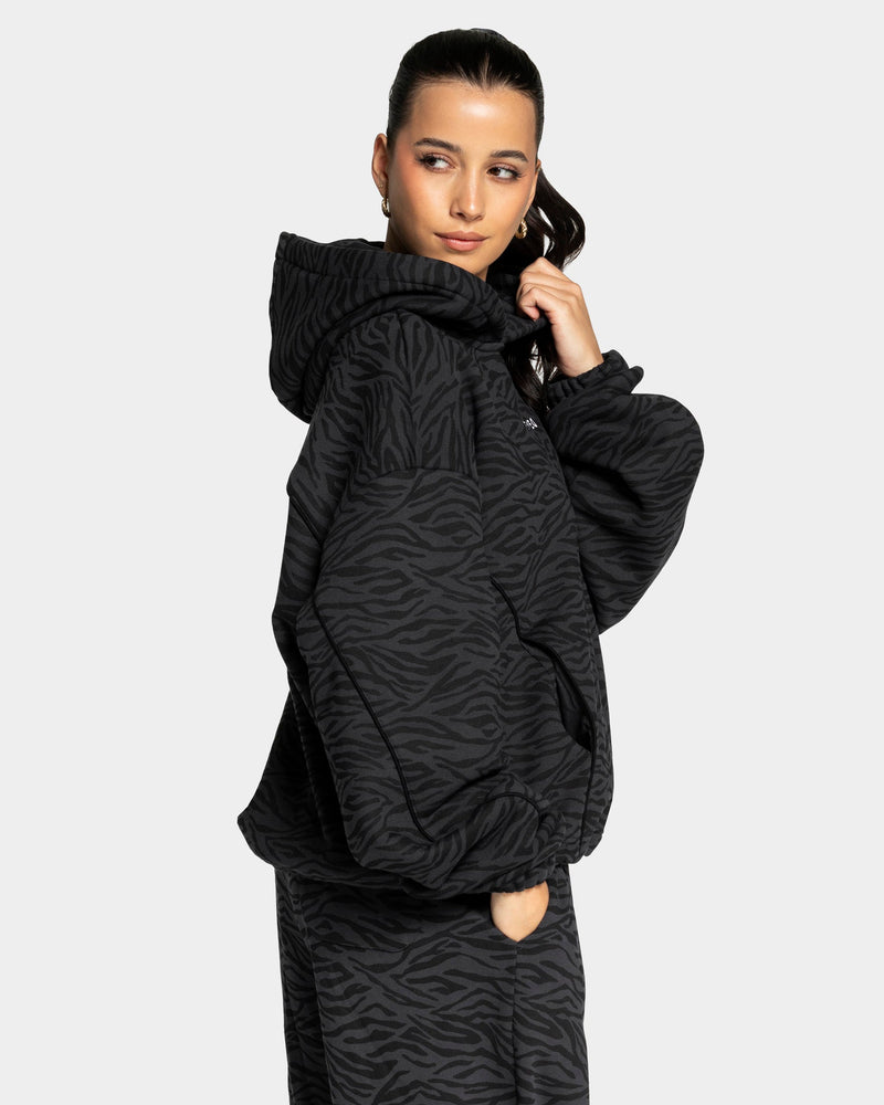Contrastline Hooded Sweater "Zebra Schwarz"