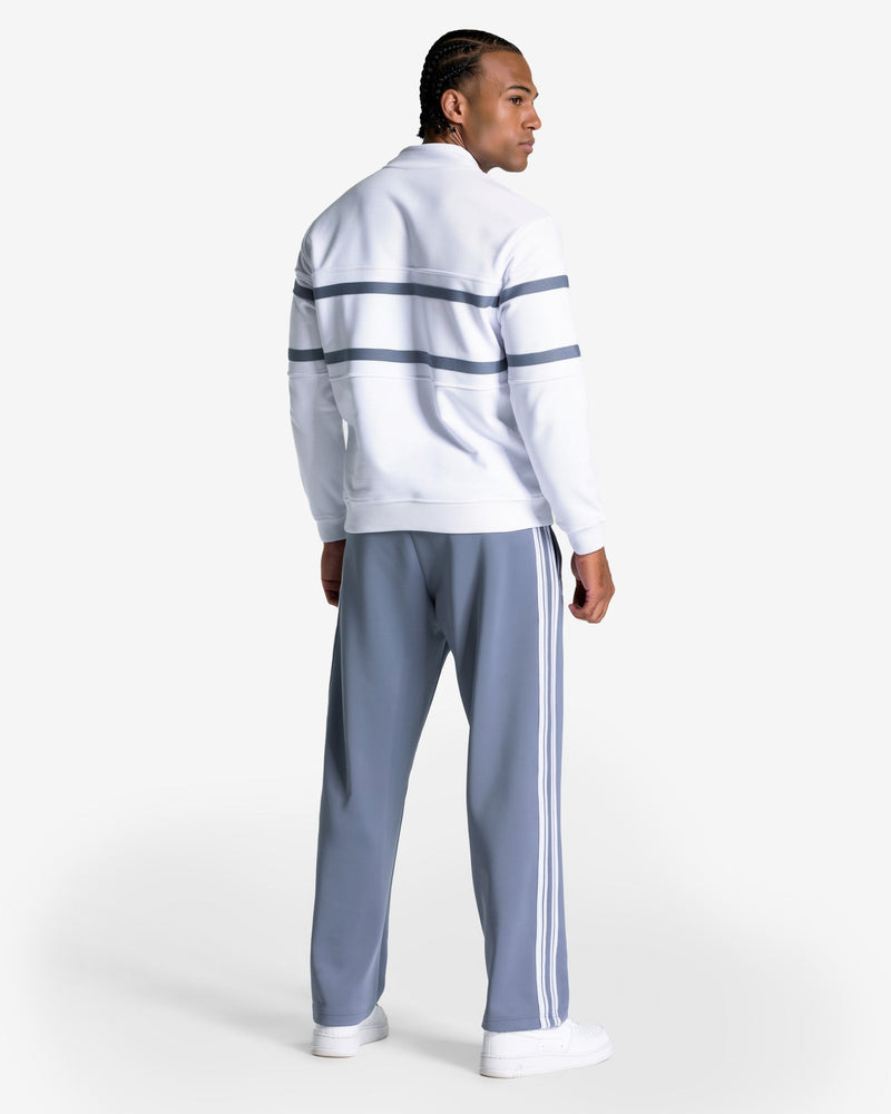 Club Half Zip Sweater "Weiß - Stahlblau"
