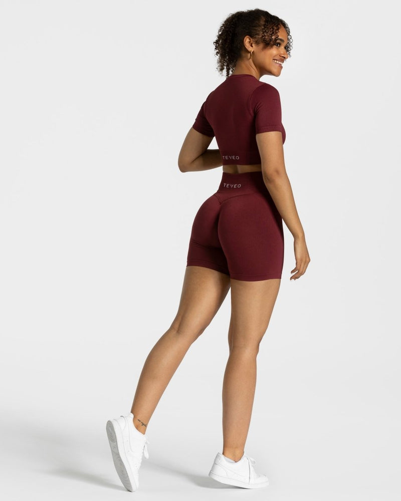 Sensation Crop Top "Weinrot"