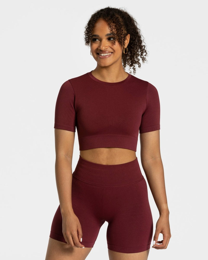 Sensation Crop Top "Weinrot"