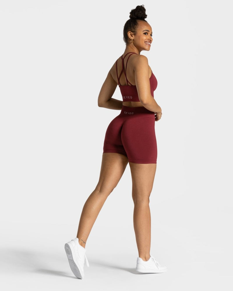 Timeless Scrunch Shorts "Weinrot"