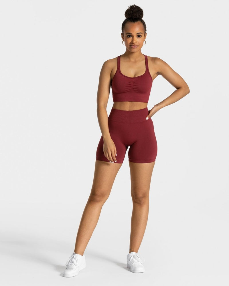 Timeless Scrunch Shorts "Weinrot"