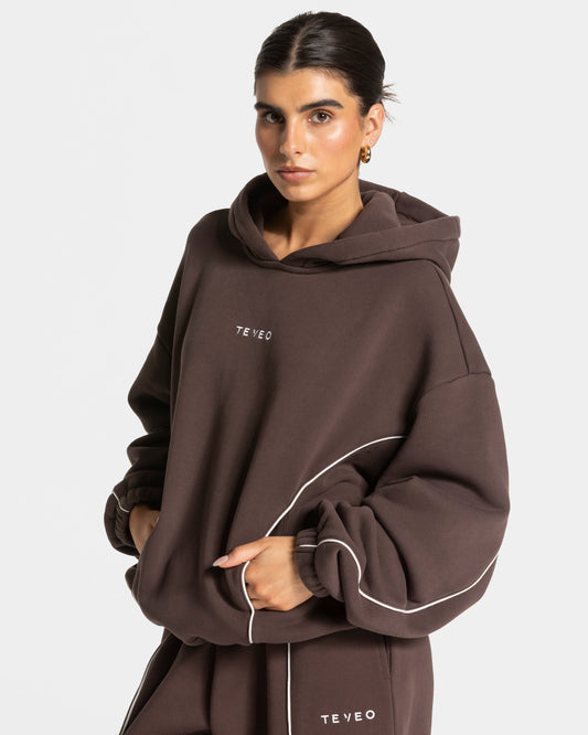 Contrastline Hooded Sweater "Espresso"